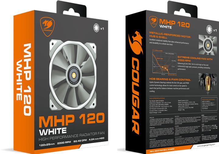 Produktbild Cougar Mhp 120 Weisser Schrankventilator (120 mm, 1x)