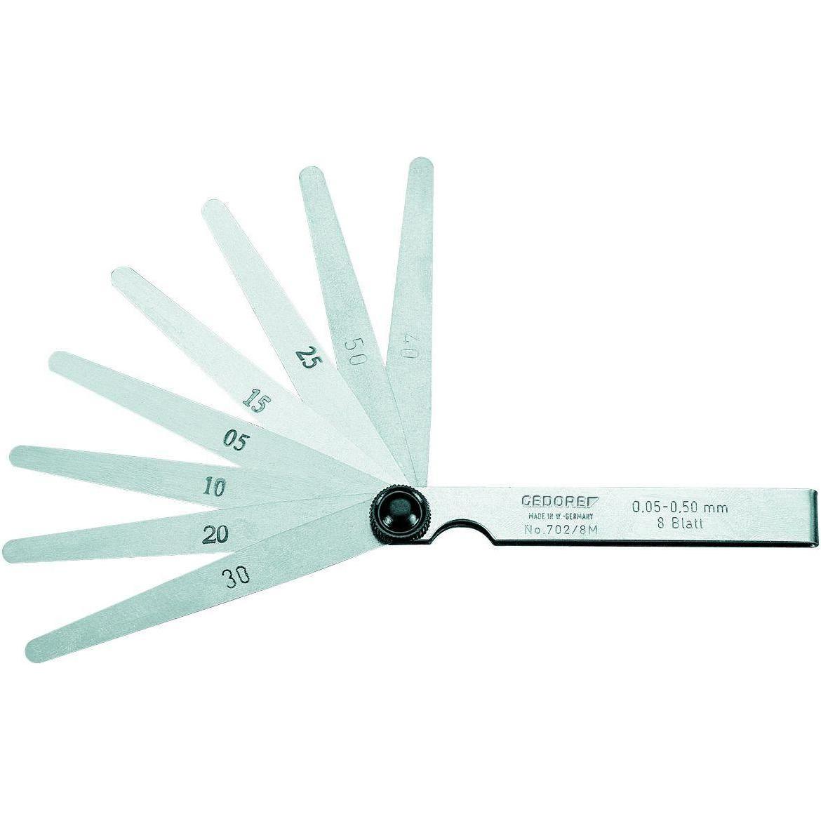 Gedore, Messlehre, 702 21 M Fühlerlehrenfächer 0,1 - 0,5 mm (10 cm)