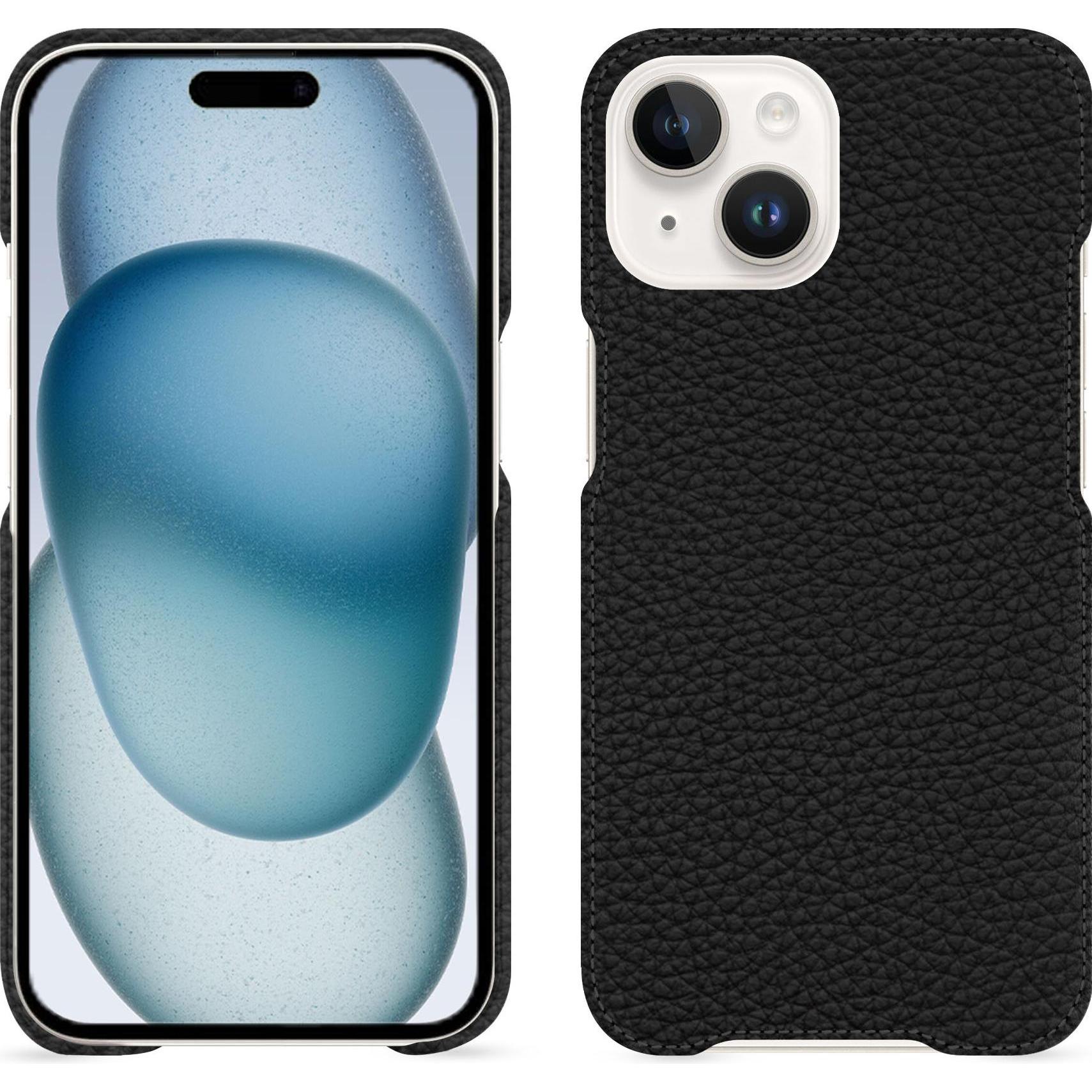 Noreve Lederschutzhülle (Apple iPhone 15), Smartphone Hülle, Schwarz