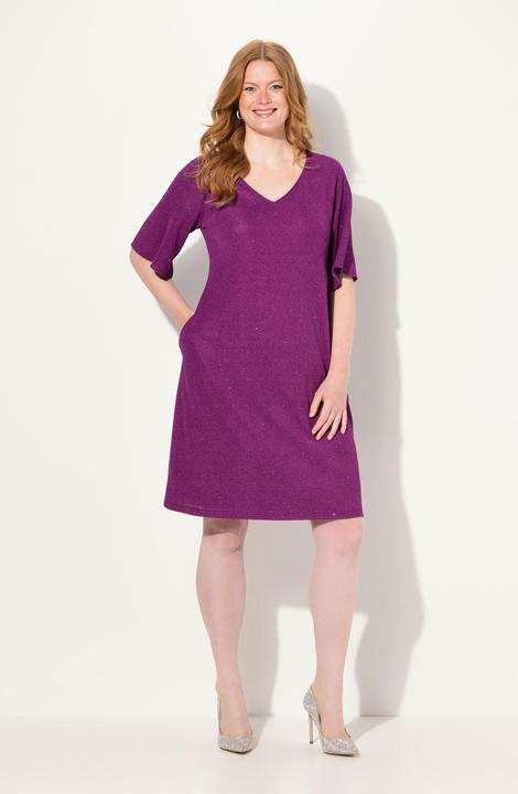 Actual product image Ulla Popken Sparkling 3/4 Sleeve A-Line Dress (50, 52)