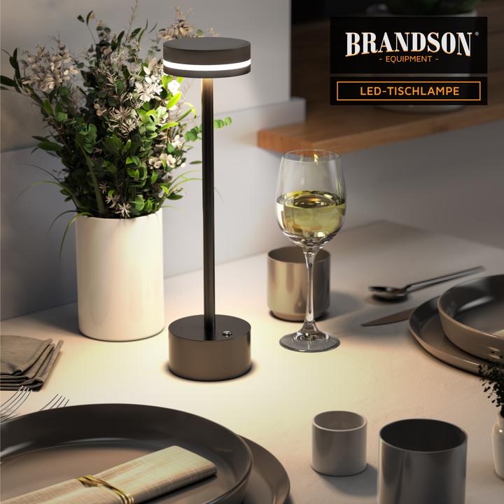 Actual product image Bearware Tischleuchte dimmbar, LED Tischlampe, 3 Lichtfarben, Akku, Helligkeitsstufen, kabellos, Schwarz