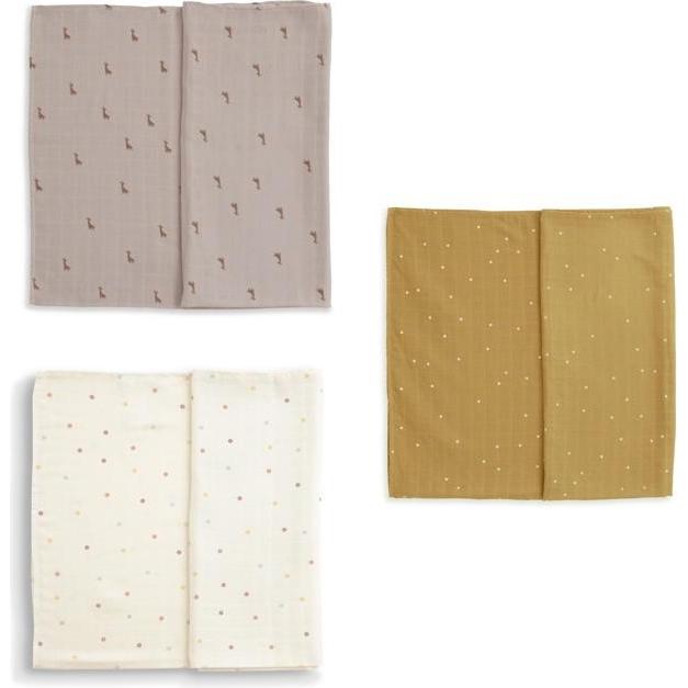 Thumbnail - Gloop!, Pucktuch + Nuscheli, Musselin 100x100 cm 4er Pack (100 cm, 100 cm)