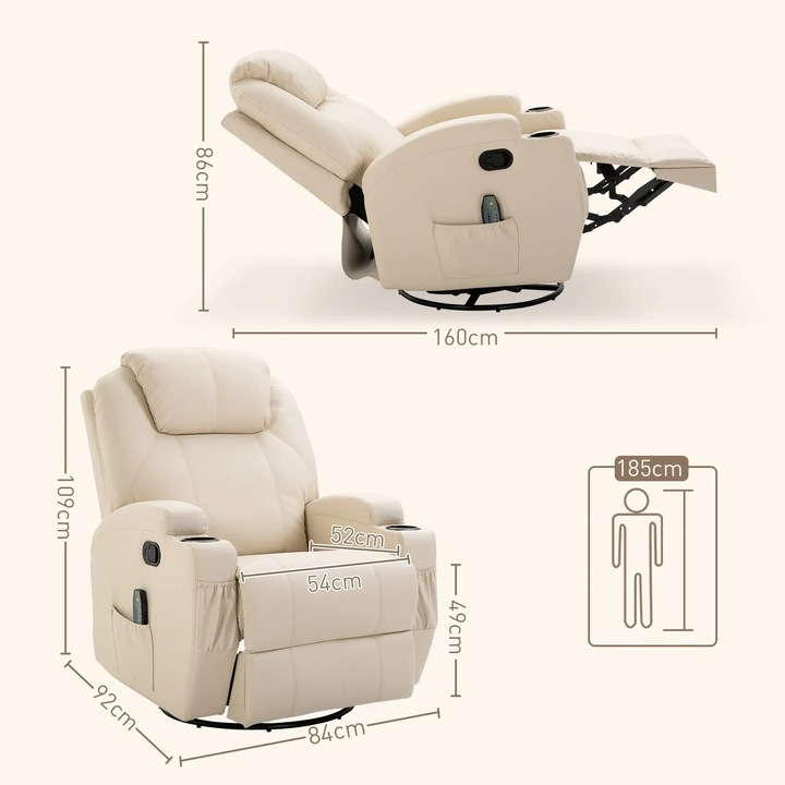 Actual product image Homcom Massage chair with reclining function