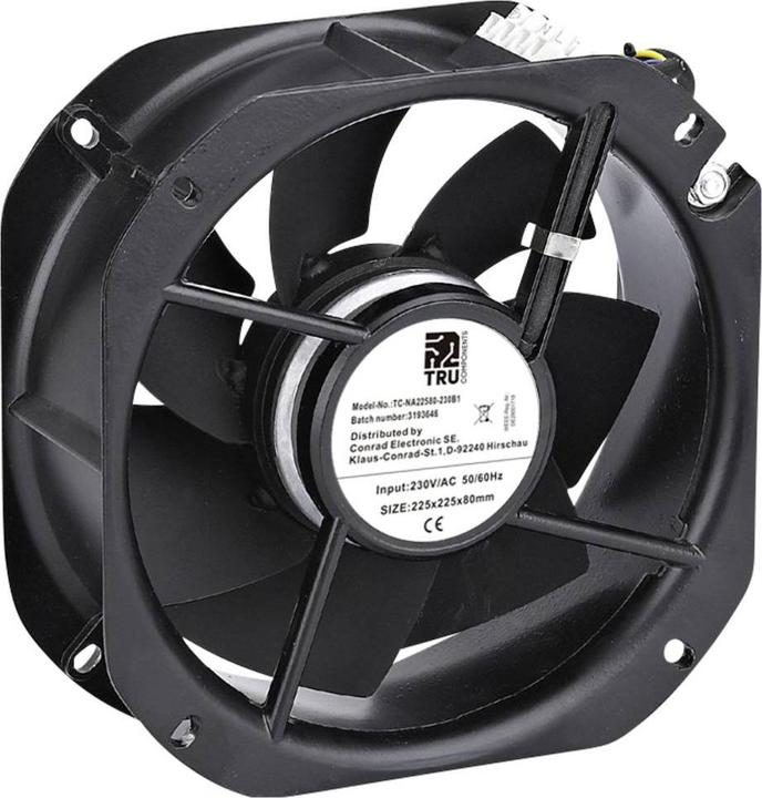 Actual product image Tru Components TC-NA22580-230B1 Axiallüfter 230 V/AC 1150 m³/h (L x B x H) 225 x (225 mm)