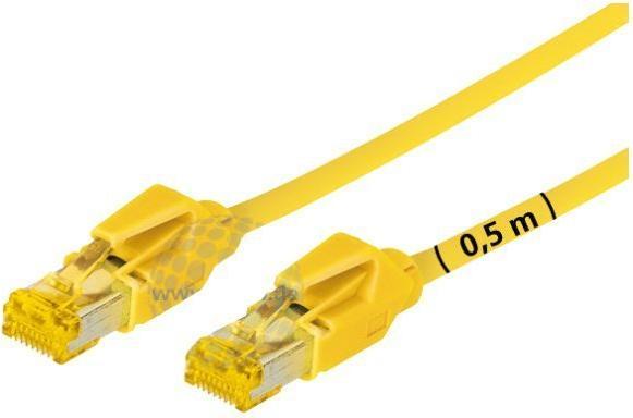 Image du produit Tecline Câble patch S/FTP, PiMF, Cat 6a, jaune, 0,5 m Pour 10 Gigabit/s, sans halogène, avec câble Draka et (S/FTP, CAT6a, 0.50 m)