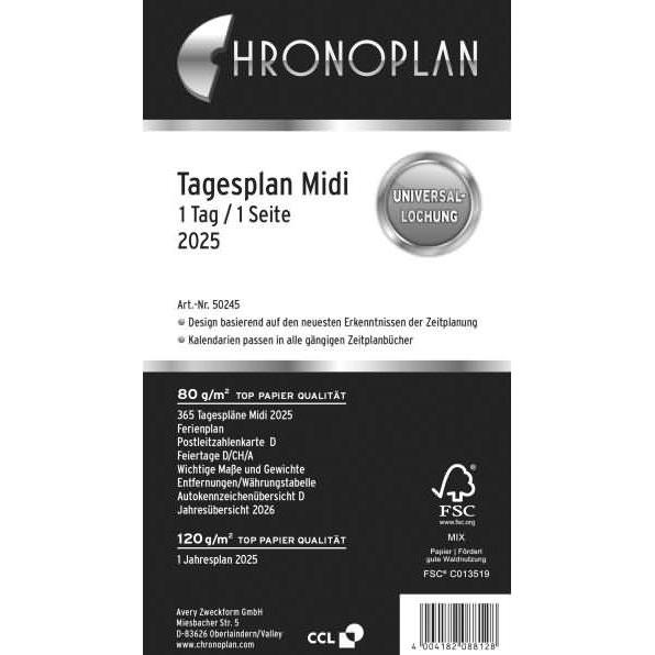 Chronoplan, Agenda, Tagesplan (Deutsch)