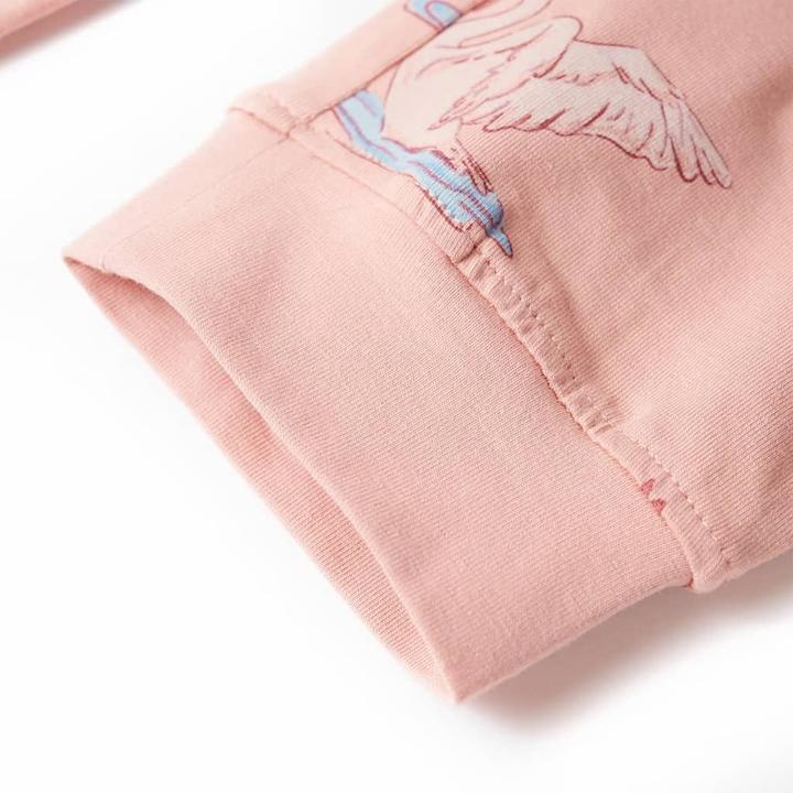 Produktbild vidaXL Kinderpyjama mit Langen Ärmeln Hellrosa 140,Material: 95 (140)