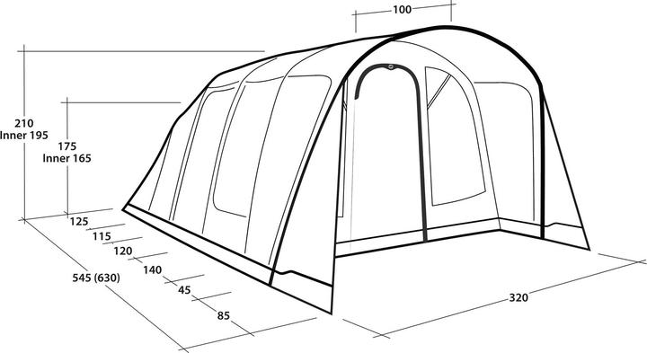Produktbild Outwell Tunnelzelt Colorado 5 Air (Tunnelzelt, 25.70 kg, 5 Personen)