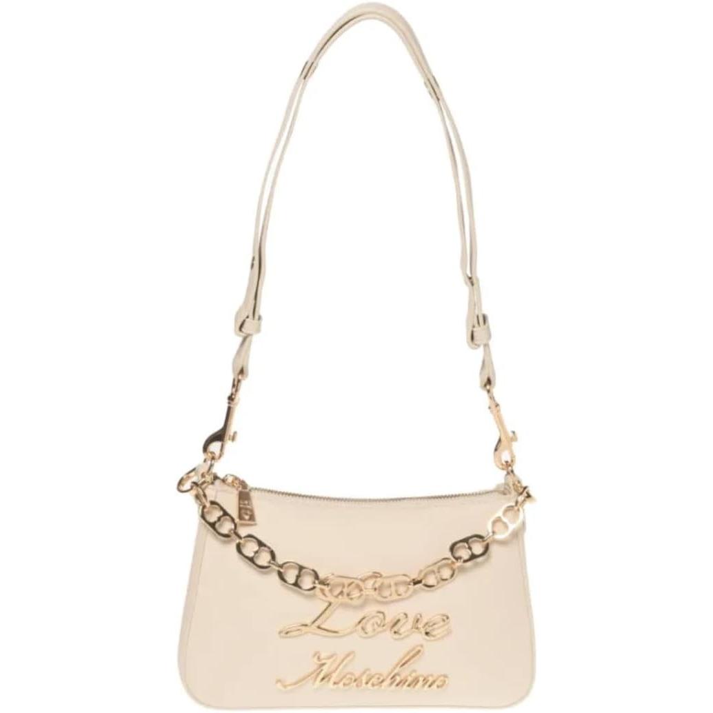 Love Moschino Donna Bianco Donne, Borsetta, Borsa A Tracolla In Pelle Sintetica Con Catena,