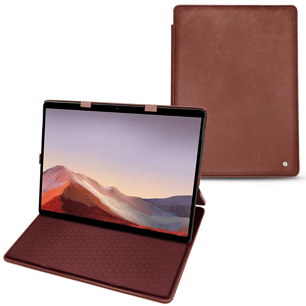 Noreve Lederschutzhülle vertikal (Microsoft Surface Pro X), Tablet Hülle, Rot