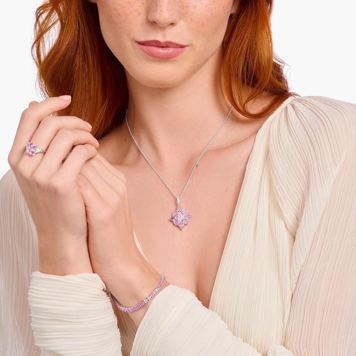 Produktbild Thomas Sabo Kettenanhänger mit pinkfarbenen Steinen Silber (925 Sterlingsilber)