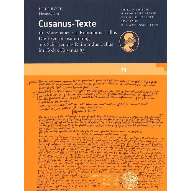 Cusanus-Texte / III. Marginalien, Fachbücher von Ulli Roth