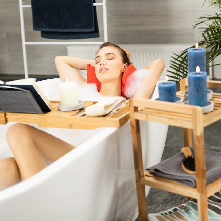 Actual product image Relaxdays 2in1 Bathtub Caddy & Serving Tray (114 x 25 x 18 cm)