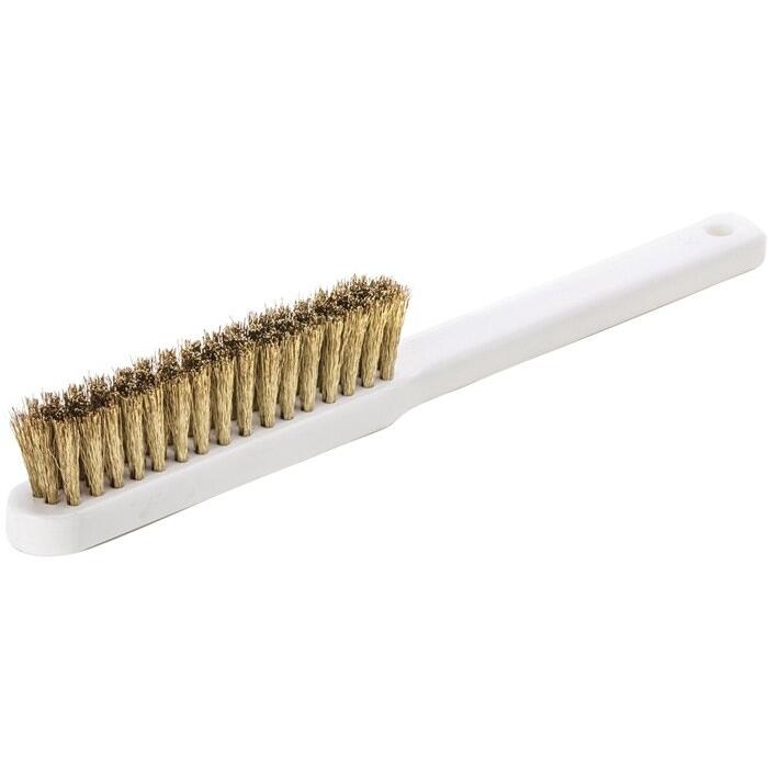 Lessmann, Schleifmittel, Feinbürste Länge 225 mm 0,15 mm Messingdraht gewellt 4-reihig