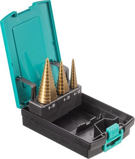 technocraft Set di punte a gradino HSS-G-M2 3 pezzi (4-12 mm, 4-20 mm, 6-30 mm)