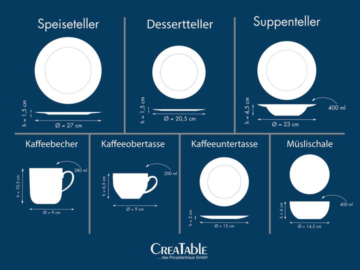 Produktbild CreaTable Fleur Royal (42 Stück)