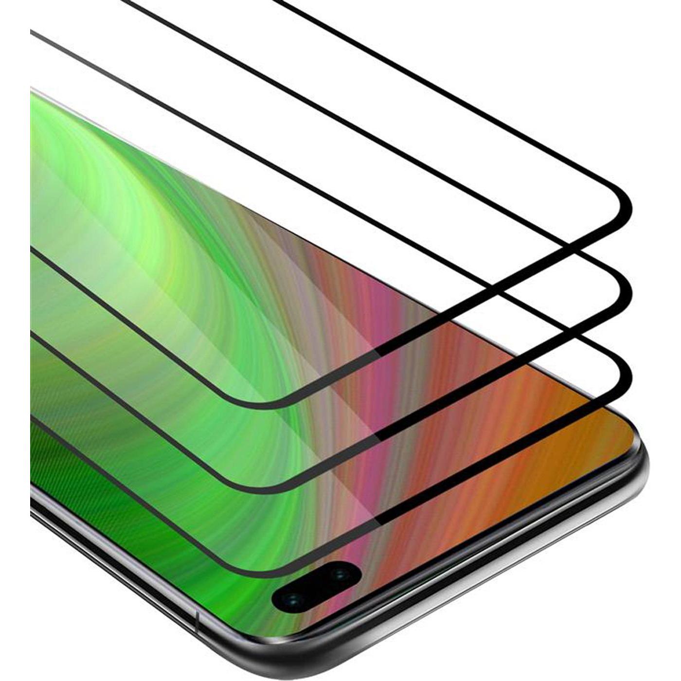 Cadorabo Vollbild Displayschutzglas (3 Stück, Honor 30 Pro), Smartphone Schutzfolie, Weiss