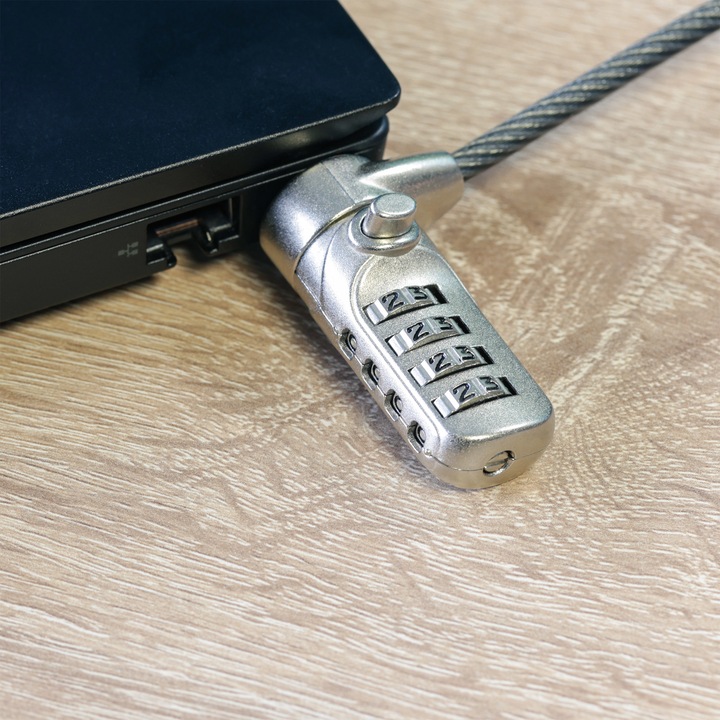 Produktbild InLine ® Notebook Sicherheitsschloss, mit Zahlenkombination, 4,4mm x 2m