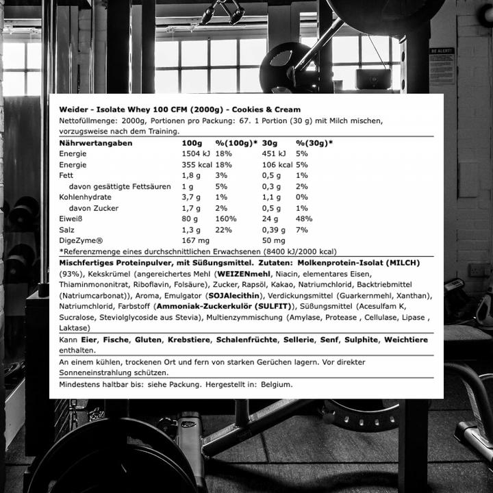 Produktbild Weider Isolate Whey 100 CFM (2000 g, Coockie Cream, Cookies & Cream)