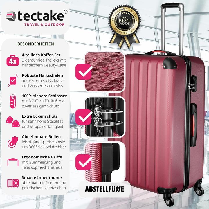 Produktbild tectake 4-teiliges Reisekofferset (90 l)