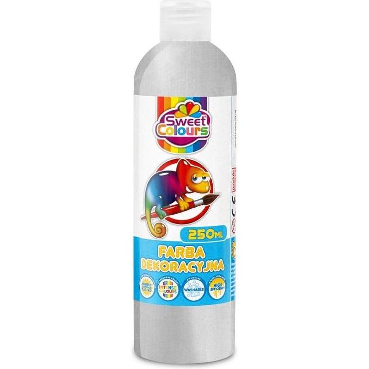 Sweet Colours, Colore + Vernice per fai da te, Silbermetallic-Dekorfarbe 250 ml (250 ml)