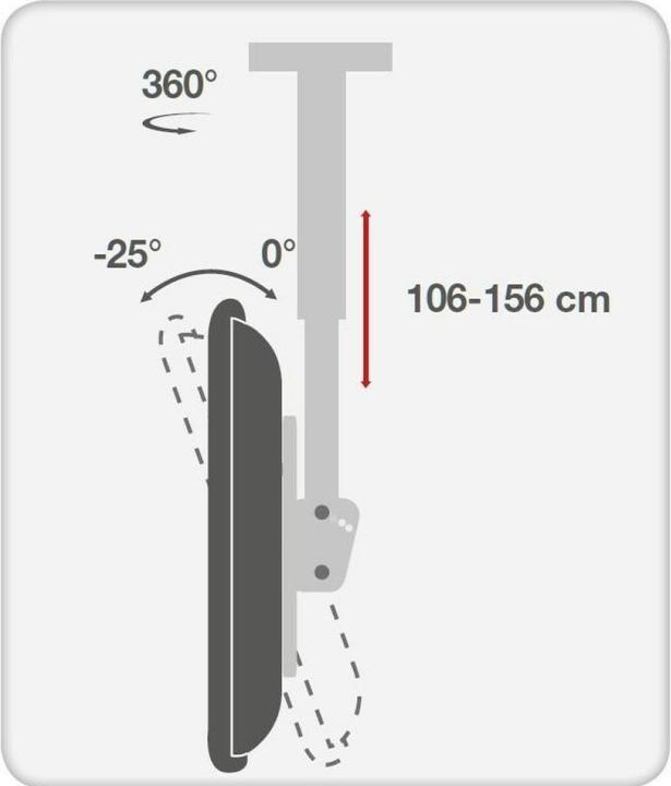Image du produit Techly Support long pour plafond télescopique (Plafond)