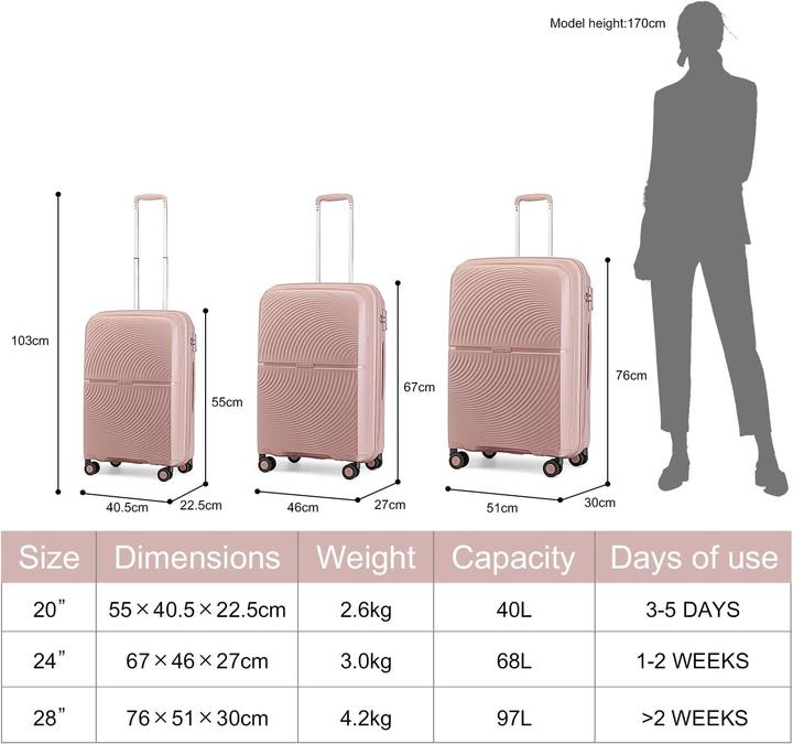 Immagine prodotto British Traveller Valigia trolley con rotelle spinner e blocco TSA