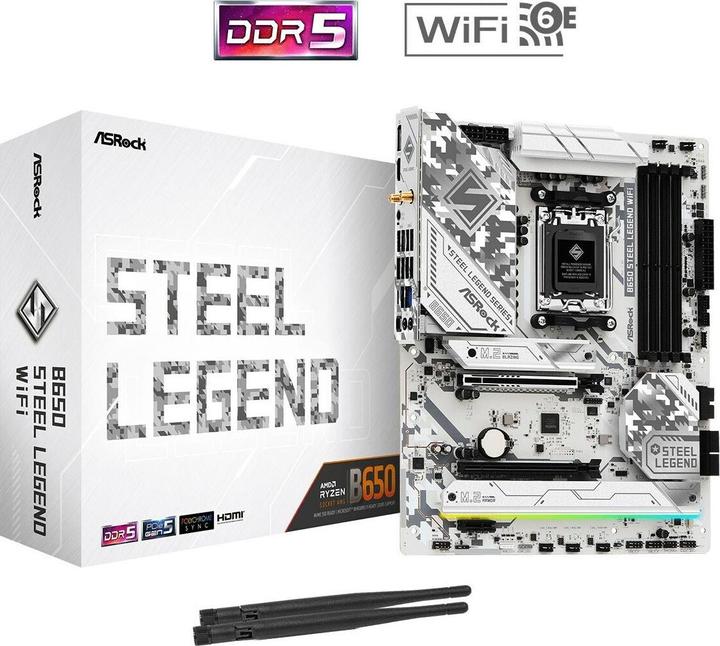 Produktbild AsRock B650 STEEL LEGEND WiFi (AM5, AMD B650, ATX)