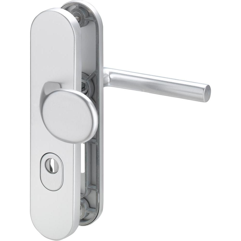 EDI, Türgriff + Fenstergriff, Schutzgarnitur Logo 8745/0292 Aluminium F1 92 mm 65-75 mm (Türgriff)