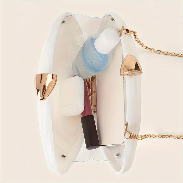 Actual product image Only-Bags.Store Elegant marble bag with magnetic fastening and detachable chain - vintage-inspired evening bag