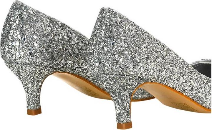 Actual product image XY London Womens/Ladies Gwyneth Glitter Kitten Heel Court Pumps (40.5)