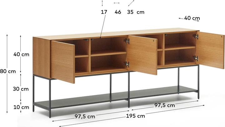 Produktbild Kave Home Vedrana (40 x 195 x 80 cm)