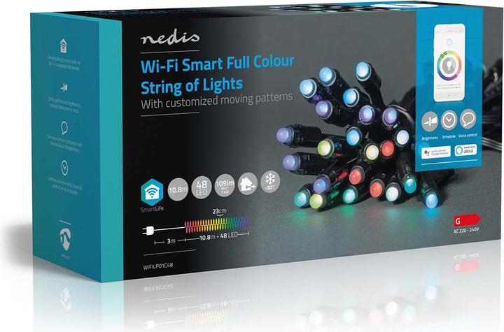 Produktbild Nedis SmartLife Dekorative LED | Wi-Fi | RGB | 48 LED's | 10,80m | Android™ / IOS (0.23 m)
