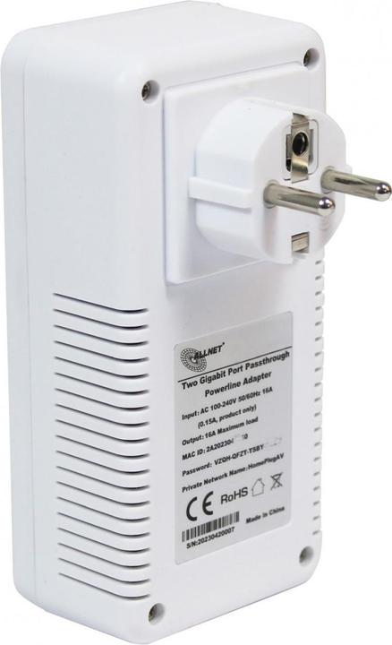 Actual product image Allnet Powerline 1200Mbit 2er Bundle Bridge RJ45 HomePlugV2 "SmartLink" Passtrough ALL1681205v2 (1200 Mbit/s)