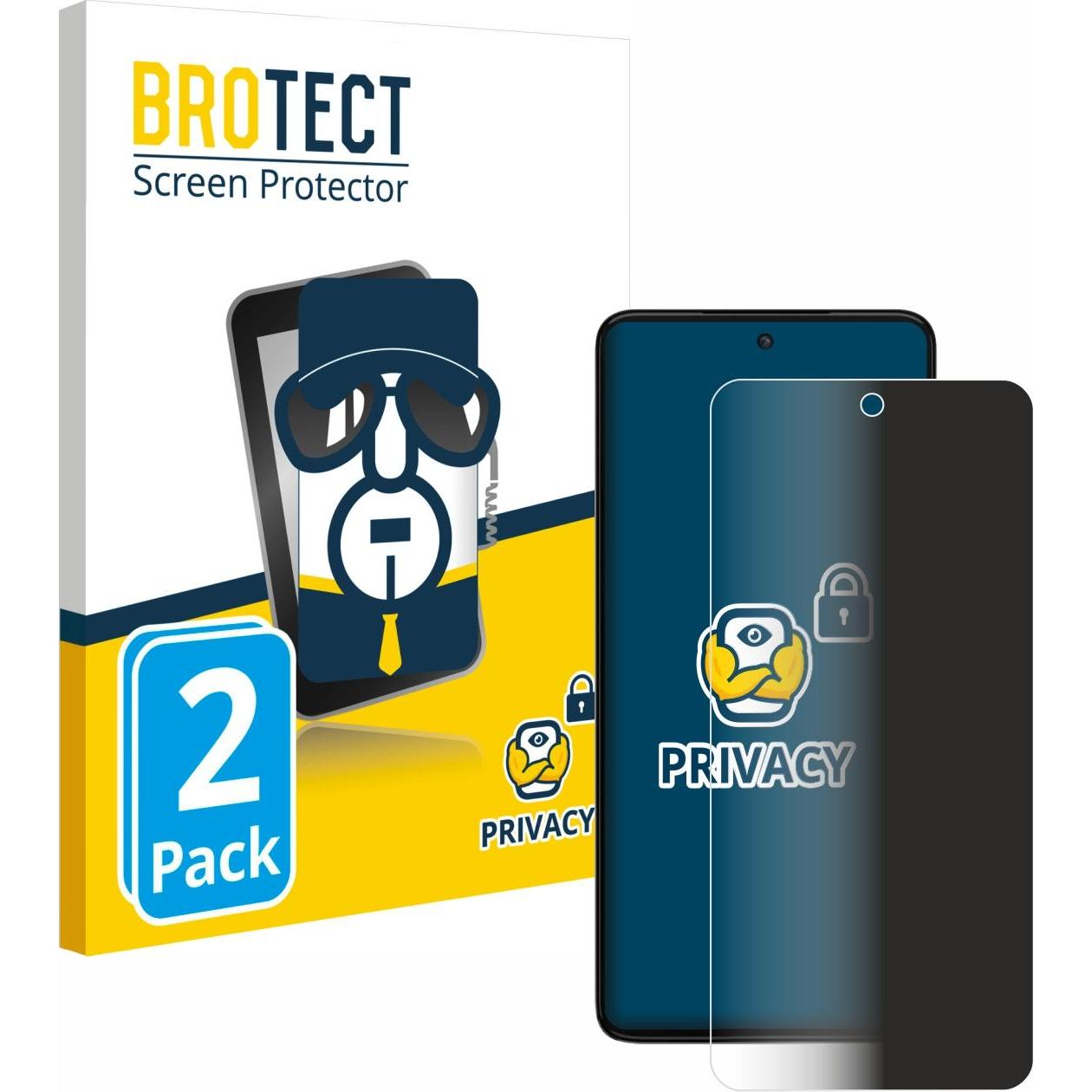BROTECT Sichtschutzfolie Anti-Spy Privacy Folie Blaulicht-Schutz (2 Stück, Motorola Moto G84), Smartphone Schutzfolie, B...