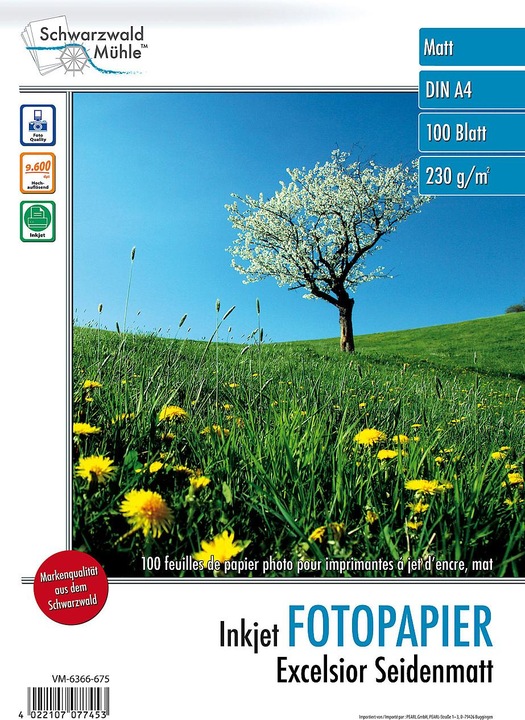 Produktbild Schwarzwald Mühle 100 Bl. Fotopapier "Excelsior matt" (230 g/m², A4, 100 x)