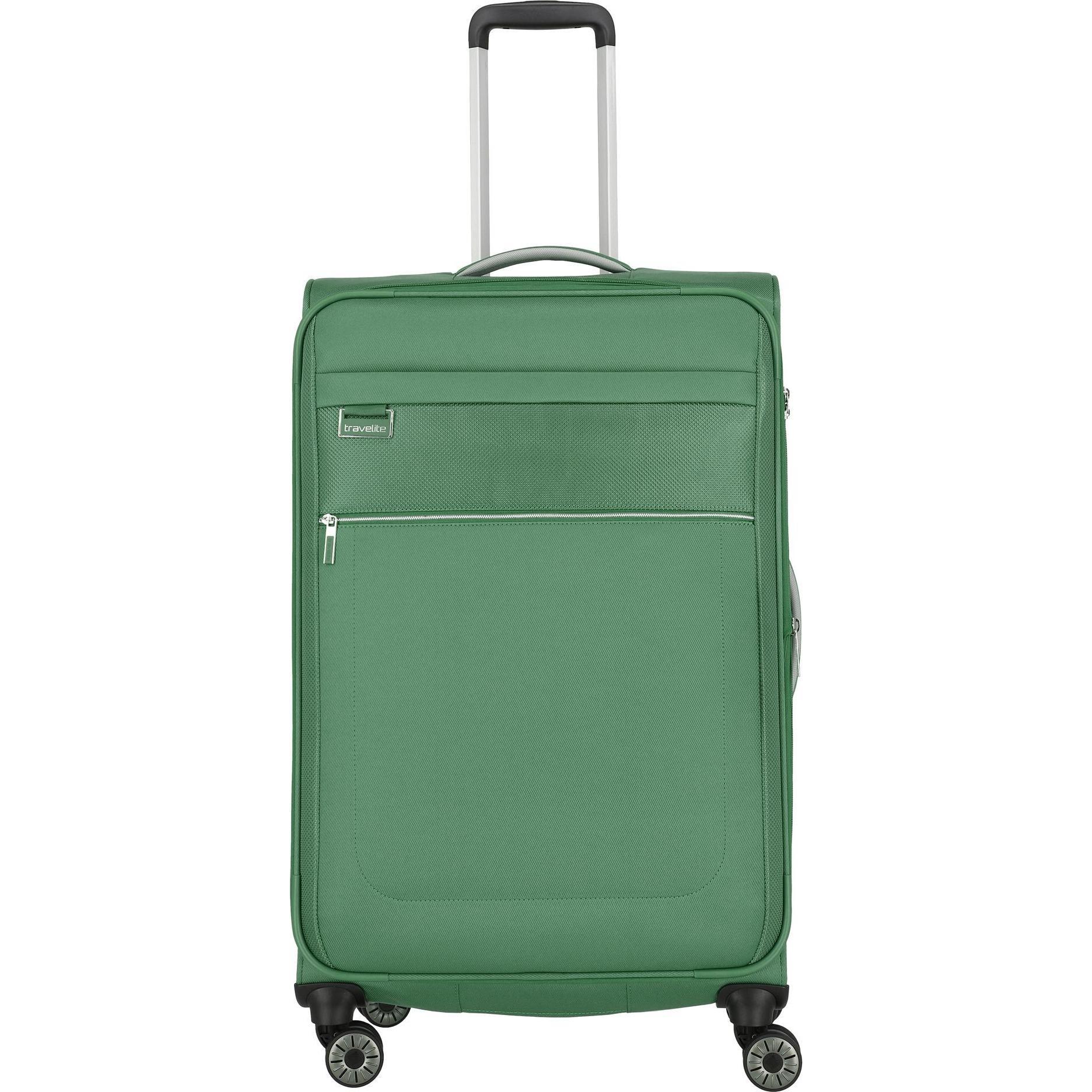 Travelite, Koffer, Trolley + Koffer Miigo 4w Trolley L, Grün, (90 l, L (90 - 115l))