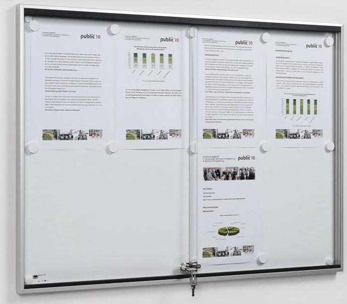 Image du produit Wsm Vitrine à porte coulissante 8 x DIN A4 L920xH674mm Cadre carré pour l'intérieur