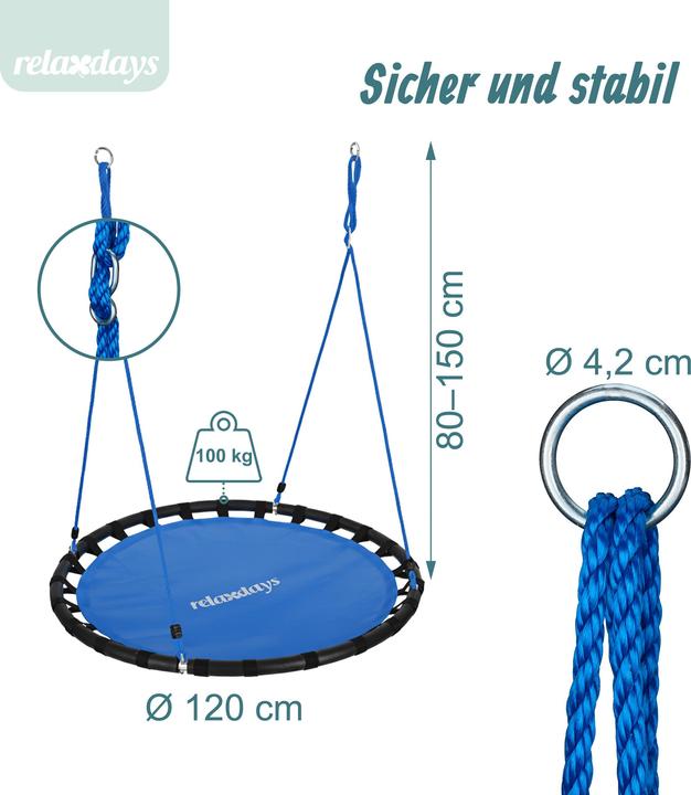 Actual product image Relaxdays 120 cm Nest Swing