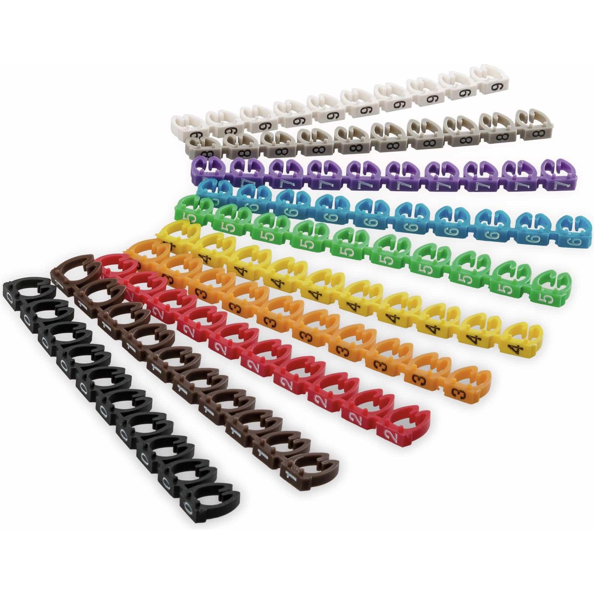 Goobay, Kabelverbindung Zubehör, Kabelmarker-Clips "Ziffern 0-9", für Kabeldurchmesser bis 6 mm, 6 mm