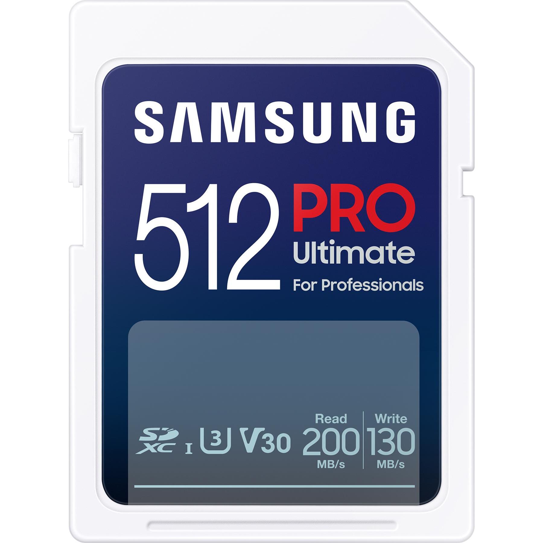 Samsung PRO Ultimate (512 GB, SDXC, U3, UHS-I), Speicherkarte, Weiss