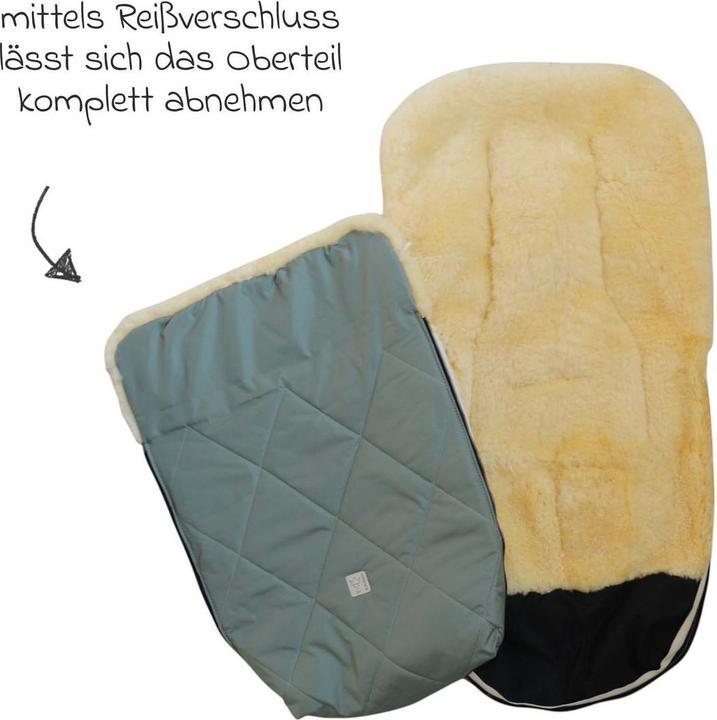 Actual product image Kaiser Baby Kaiser Lammfell Fusssack Coosy, salbei green/grey