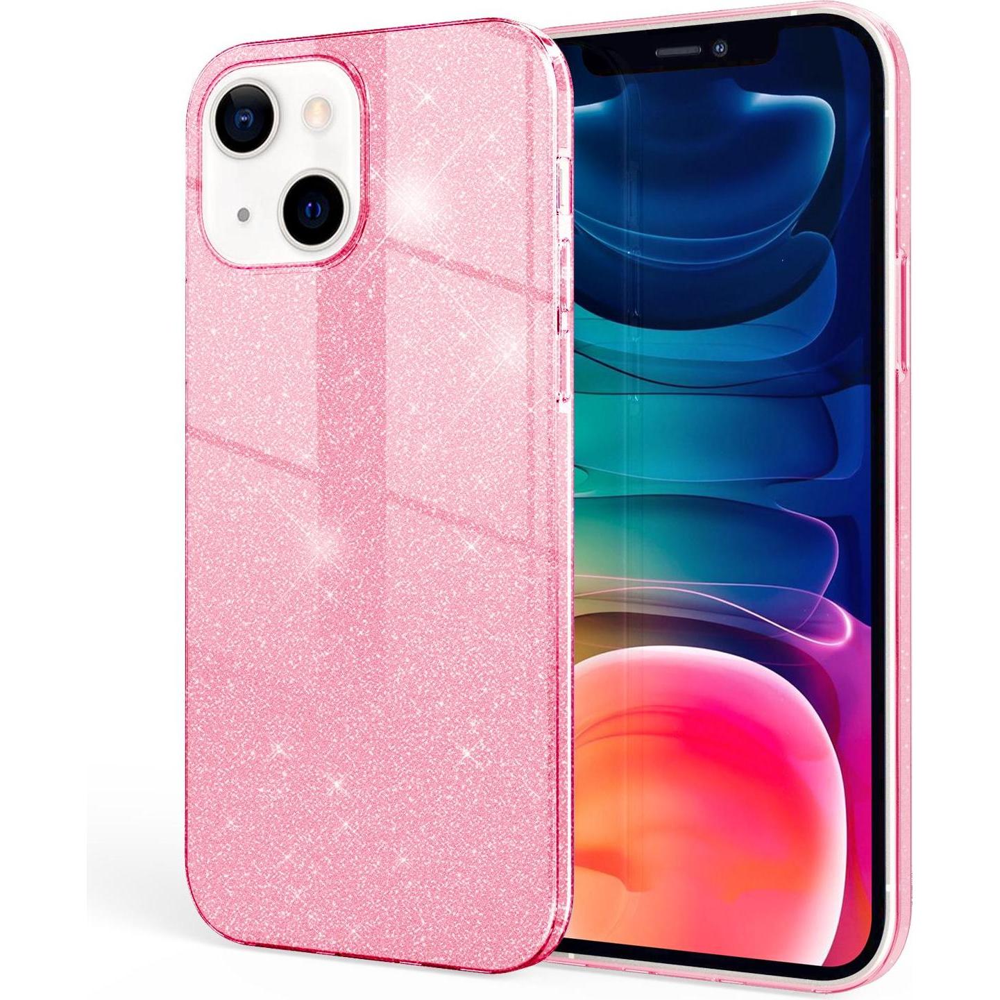 Nalia Glitzer Handyhülle (Apple iPhone 13), Smartphone Hülle, Pink