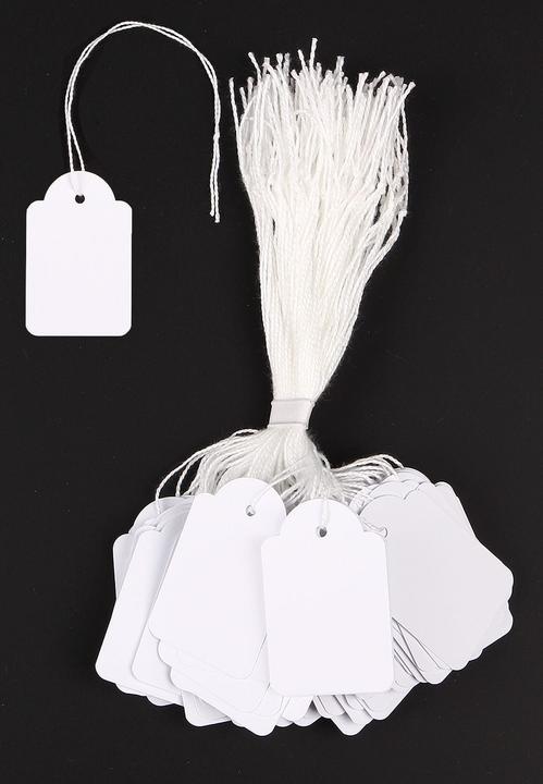Actual product image Amko Hanging labels with white thread 15 x 24mm (1000pcs.) (1000 x)
