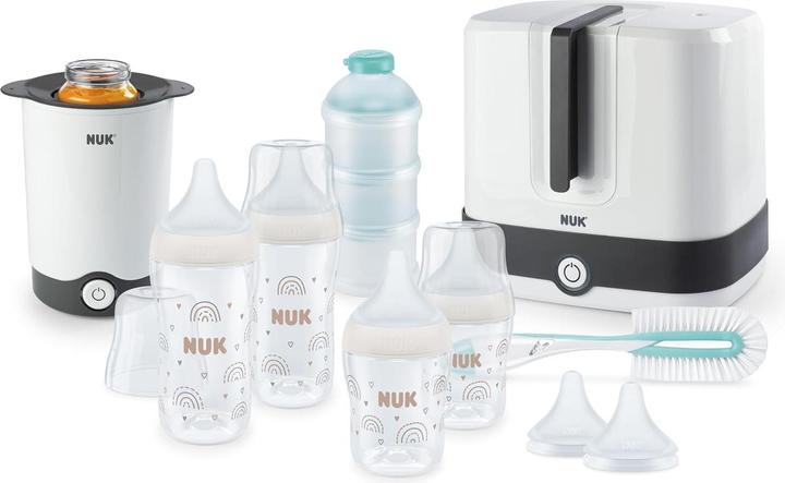 Produktbild NUK Komplettes Fütterungsset mit Sterilisator, Flaschenwärmer, Bürste und Milchpulverdose