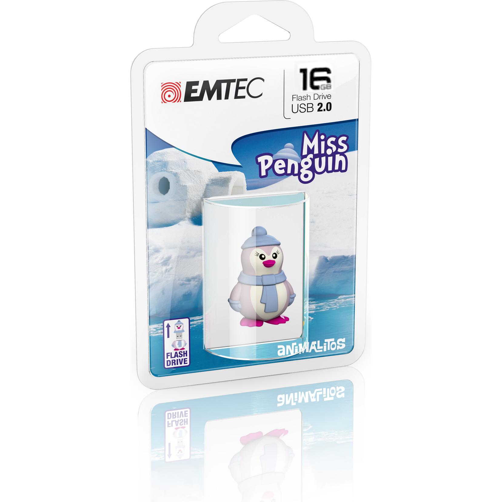 Emtec M336 Lady Penguin (16 GB, USB-A), Chiavetta USB, Multicolore