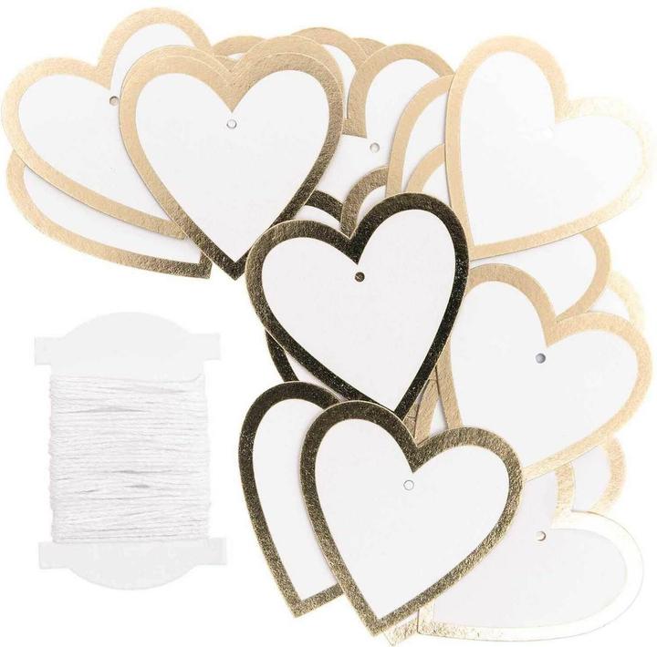 Image du produit Rico Design Etiquette cadeau coeur 24 pièces, or (Décoration pour cadeau, 24 x)