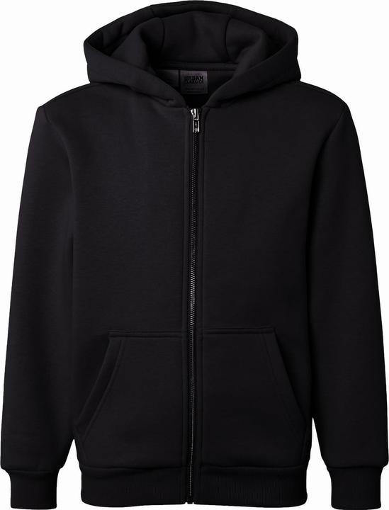Produktbild Urban Classics Kids Fluffy Zip Hoody black 146/152 (146, 152)