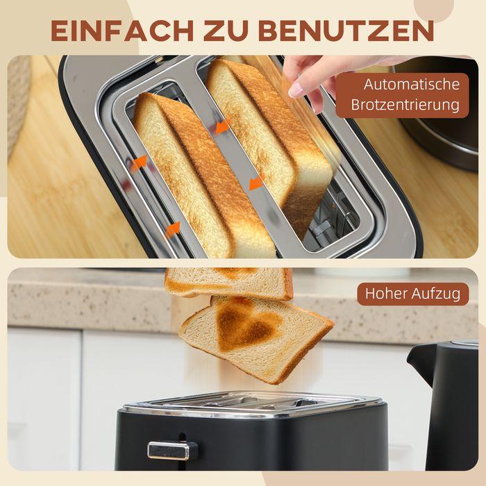 Actual product image Swisshandel24 Wasserkocher Toaster Set Frühstück-Set mit 1,7L Wasserkocher, 2 Scheiben Toaster (1.70 l)