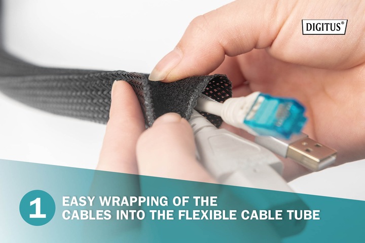 Actual product image Digitus Flexible Cable Tube with Hook and Loop Fastener (Cable conduit, 200 cm)